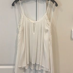 VINTAGE HAVANA lace open shoulder blouse